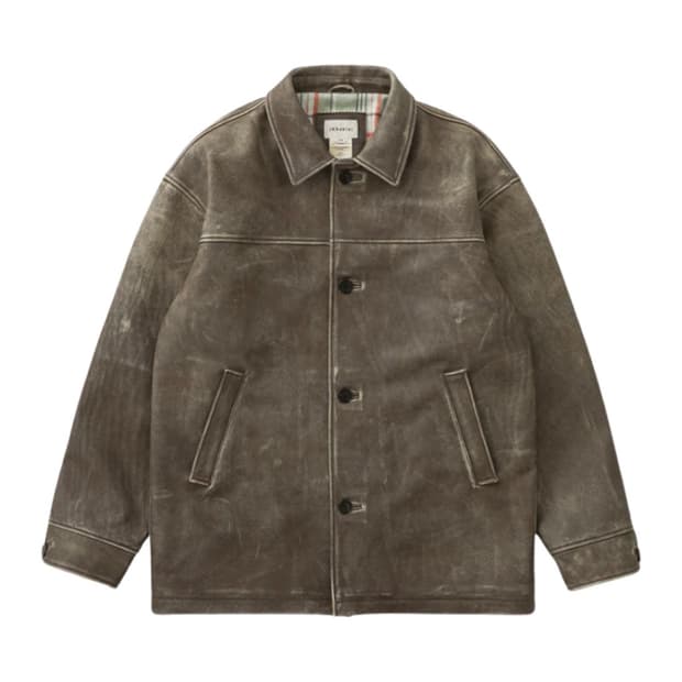 카키스 오웬 레더 카코트 브라운 판매