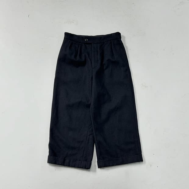 MHL 네이비 울 와이드팬츠