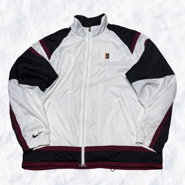나이키 올드스쿨 흰검 버건디 바람막이 