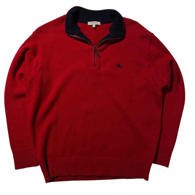 버버리 램스울 하프집업 니트