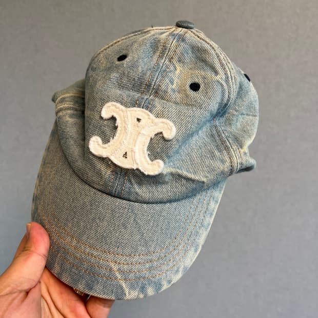 셀린느 데님 볼캡 모자