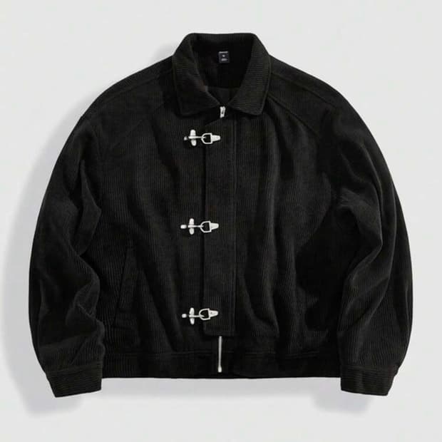 코듀로이 버클 세미크롭 핀터 자켓