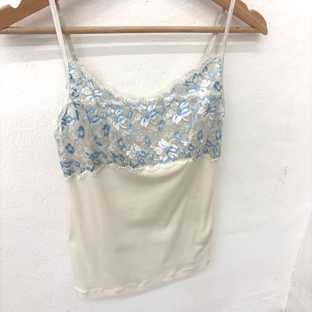 Blue Floral Lace Sleeveless