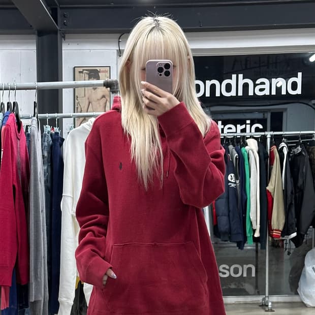 폴로 오버핏 후드티