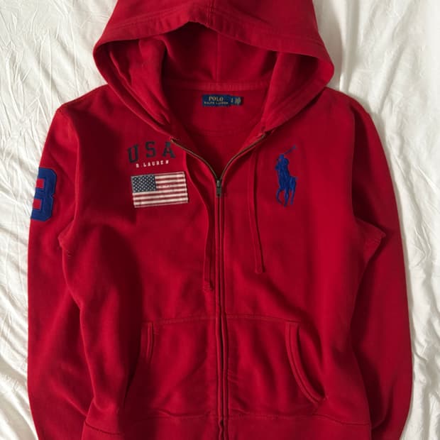 폴로 빅포니 성조기 후드집업