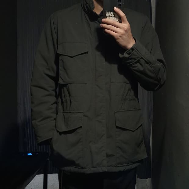 유니클로 다크카키 M65 타입 패디드 사파리 필드코트 SIZE L