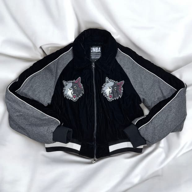 NBA 벨벳 모직 스카쟌 크롭 자켓