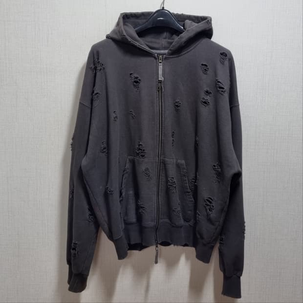 1사이즈 언더마이카 데미지 후드집업 23fw