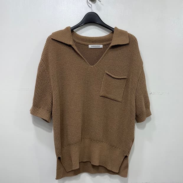 MAISONMARAIS 메종마레 오픈카라 반팔 니트 (36)