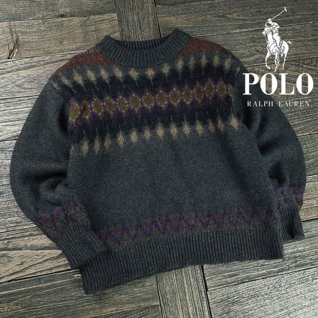 [폴로 랄프로렌] 알파카 캐시미어 혼방 에스닉 패턴 니트 M19902