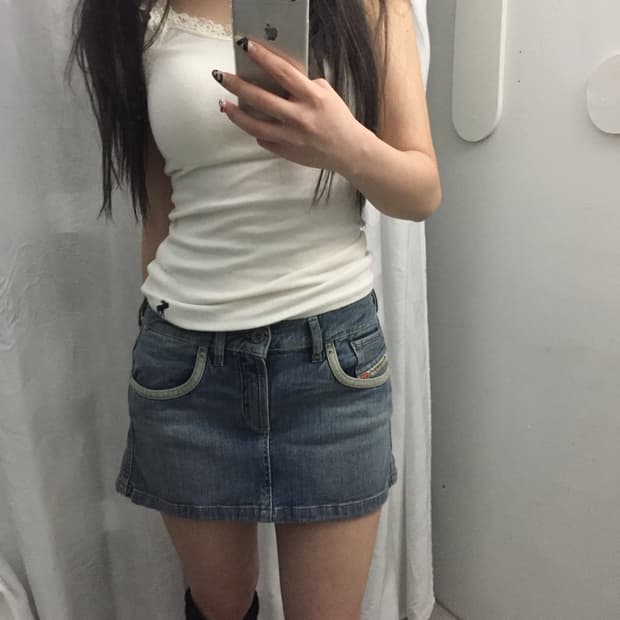 Diesel 디젤 로우 데님 미니 스커트