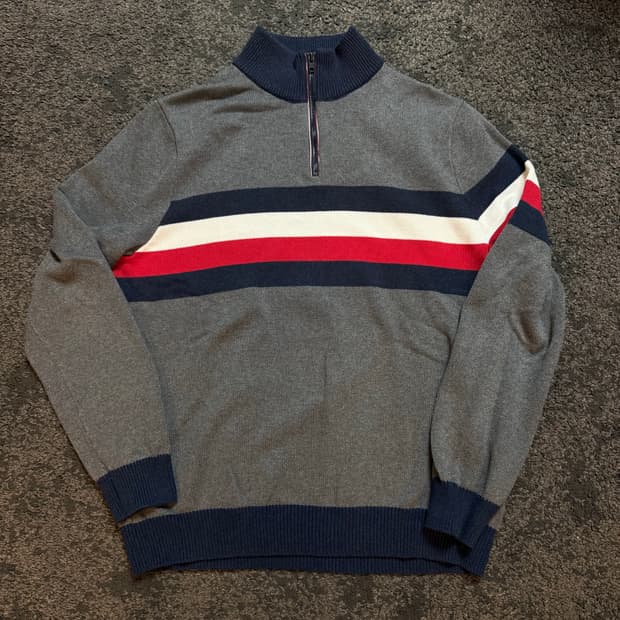 (XL) 타미힐피거 하프집업 코튼니트