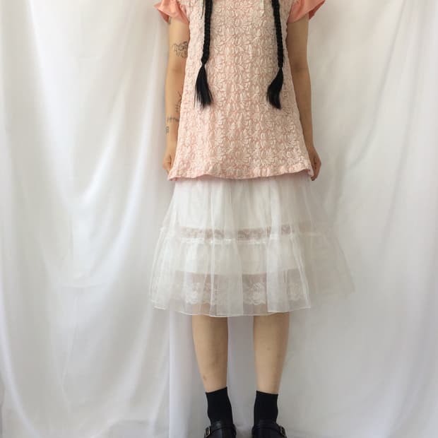 Lace flare blouse