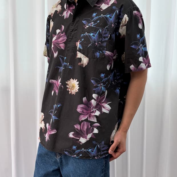 [XL]스투시 하와이안 풀오버 반팔 셔츠