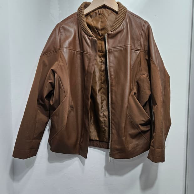 브라운 양가죽 봄버 자켓