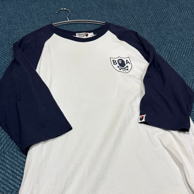 베이프 에이프 크로스본 엠블럼 7부 티셔츠 