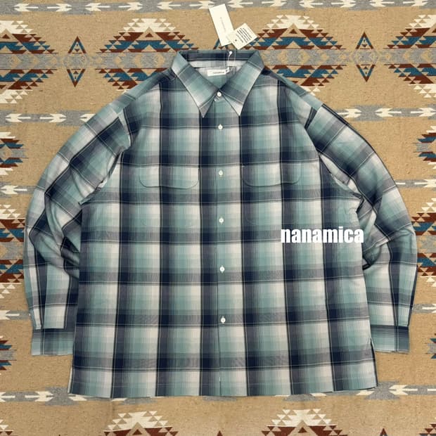 [L][105] 나나미카 레귤러 카라 PK 셔츠 네이비x민트