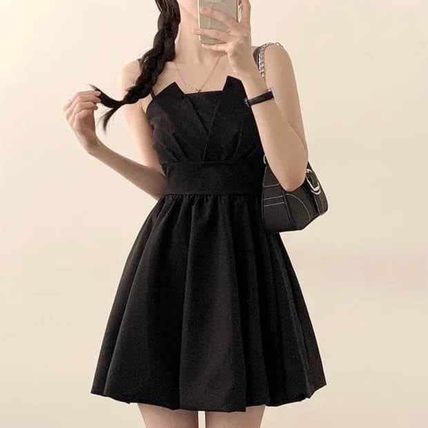 (새상품) 미니 나시 원피스 블랙 FREE