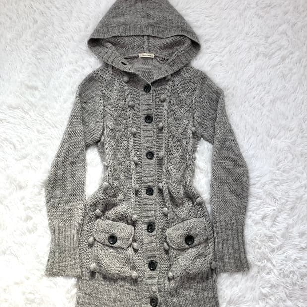 jpn vintage grey pompom pocket hood cd