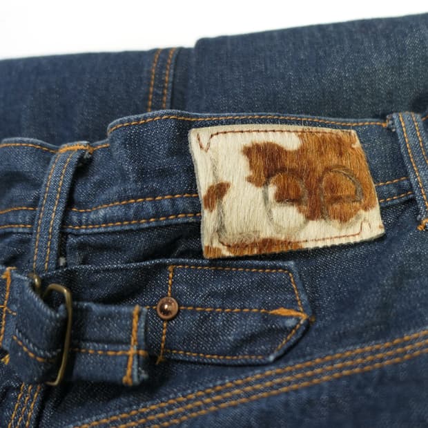 Lee cowgirl calfhair denim skirt