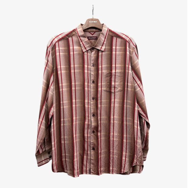 USA VINTAGE 바하마 실크셔츠 엠보싱 스트라이프 패턴 그라데이션