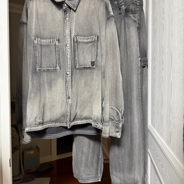 우영미 그레이 데님 셋업