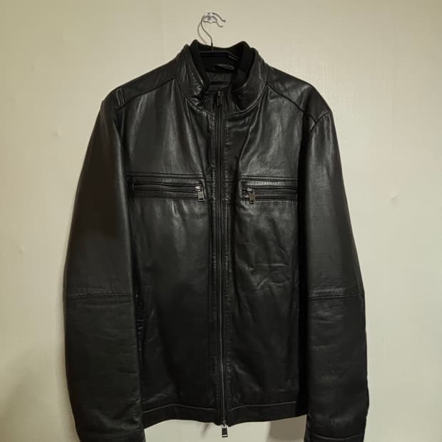 Hugo boss leather jaket  