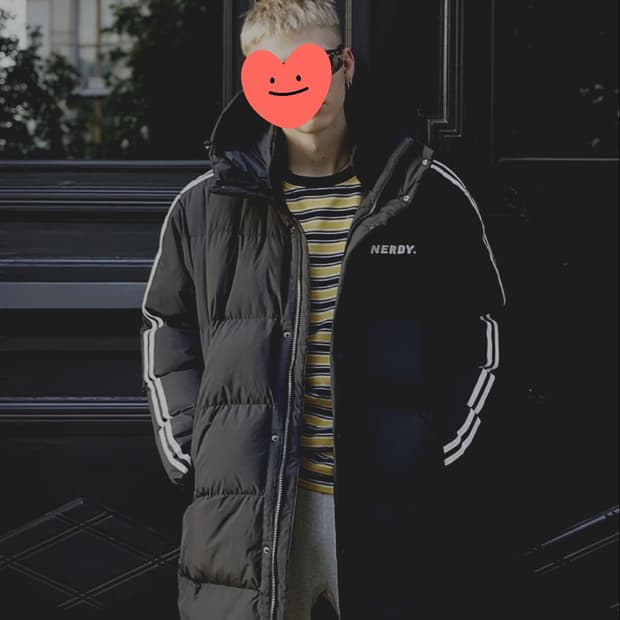 널디 NY 트랙 덕다운 롱패딩 M _ 남성