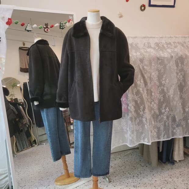 엑시고옴므 리얼 스웨이드 블랙 무스탕