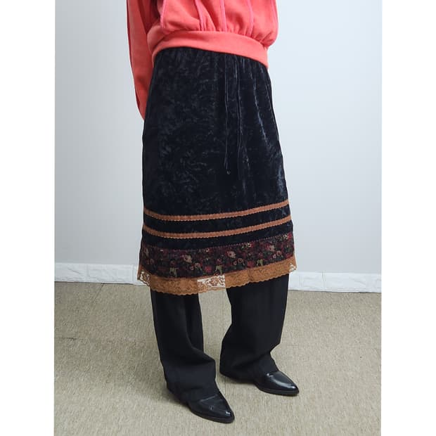 벨벳 레이스 스커트