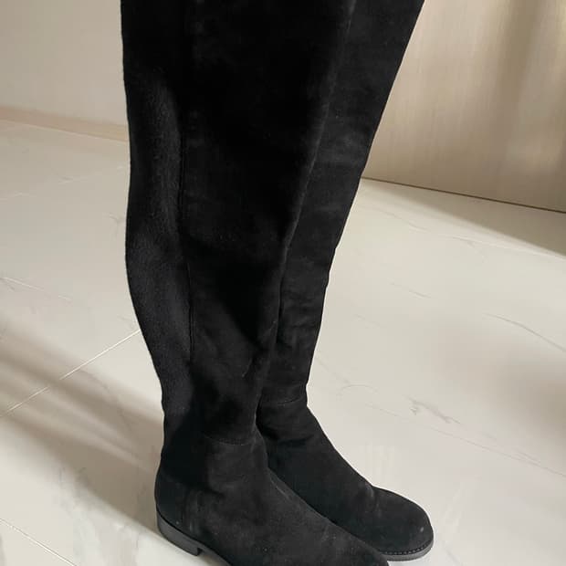 스튜어트 와이츠먼 블랙 스웨이드 롱부츠 240