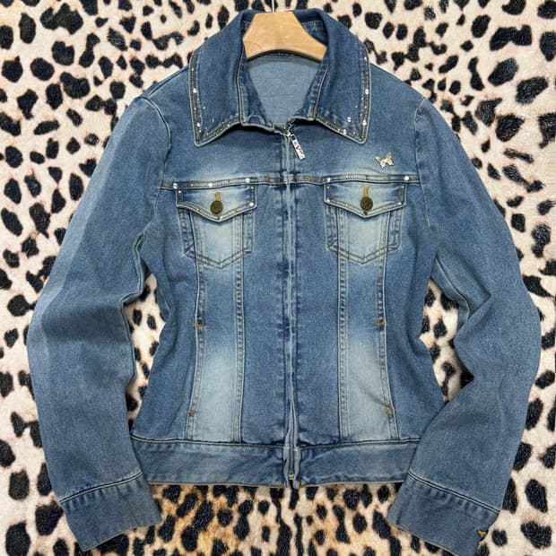 Egoist 스터드 스톤 디테일 데님자켓