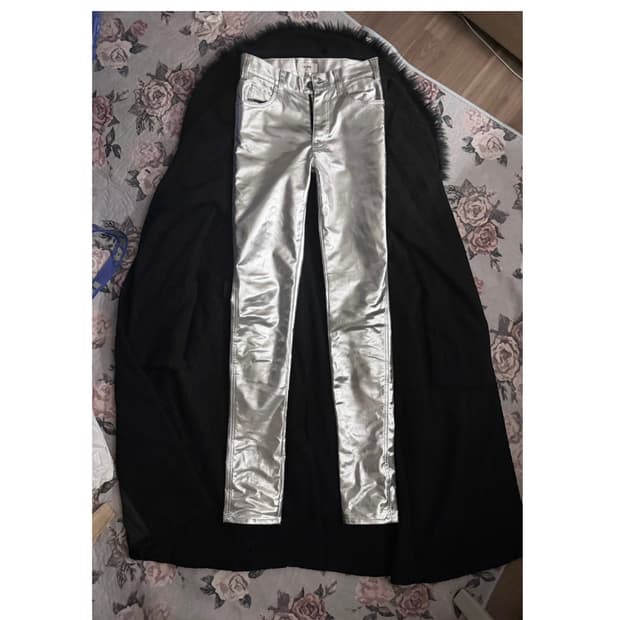 Celine 21fw silver coating jean