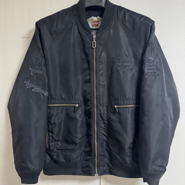 할리데이비슨 레더패치 항공점퍼 나일론자켓 L