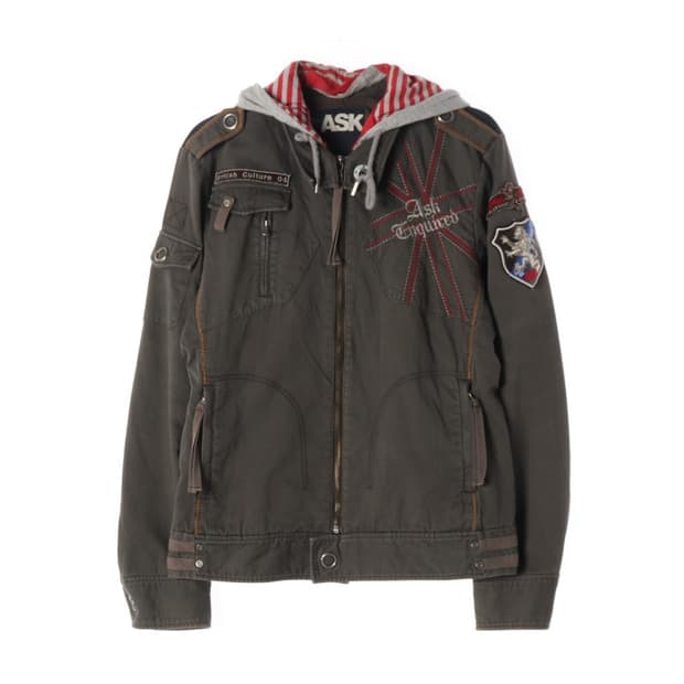 ASK 브리티시 유니언잭 빈티지 워시드 후드 자켓 M