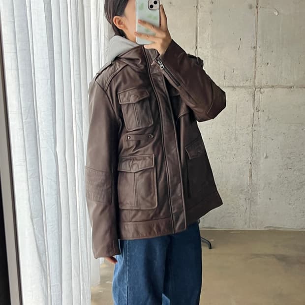 Beyond Closet 양가죽 자켓 브라운