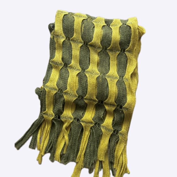 라임/올리브 빈티지 니트 머플러 