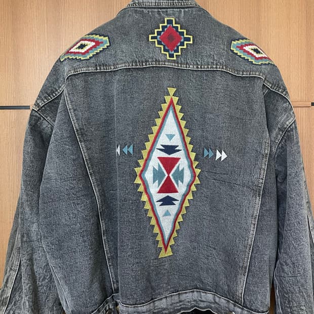 네이티브 아메리칸 자수 데님 자켓