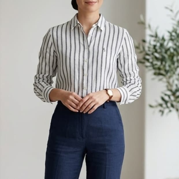 [90]빈폴 스트라이프 린넨 셔츠