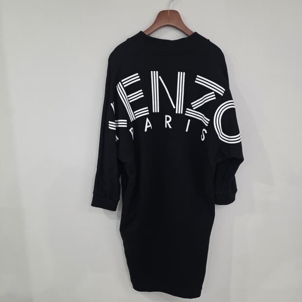KENZO 겐조 블랙 V넥 롱 원피스 XS