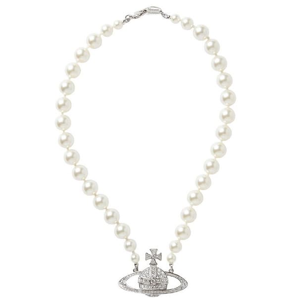 비비안 웨스트우드 목걸이 원 로우 펄 바스 릴리프 초커