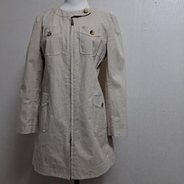 일본빈티지 띠어리 내부방수코팅 100%린넨 집업라운드쟈켓 55
일본산