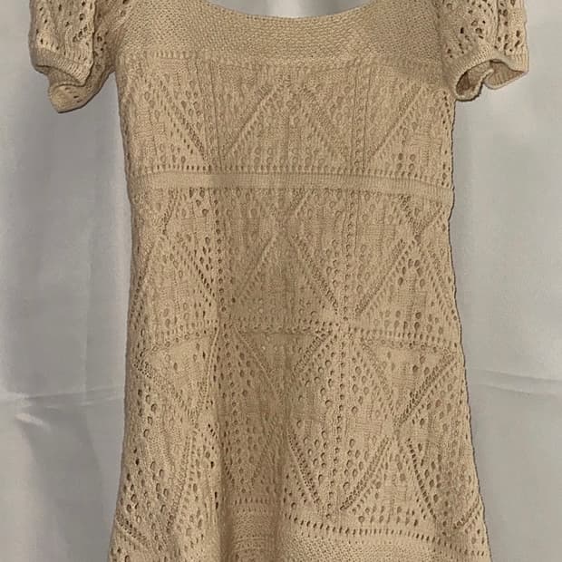 [🌏택포] Oatmeal deep u-neck knit dress