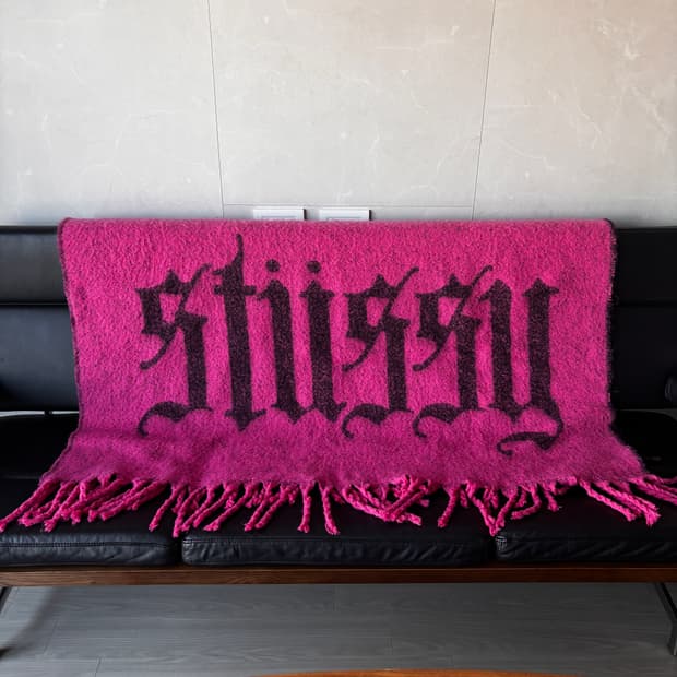 stussy 스투시 올드 잉글리쉬 블랭킷 핑크