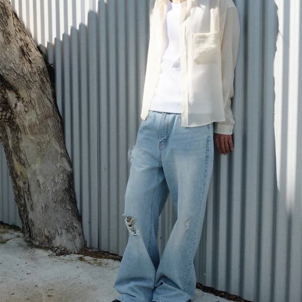 다이브인 WIDE FLARED JUNKY DENIM PANTS