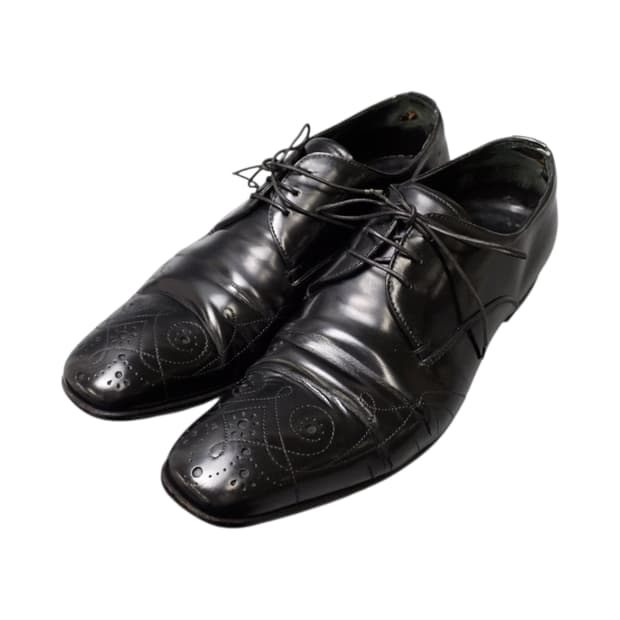 프라다 메달리온 레더 드레스슈즈 00s y2k