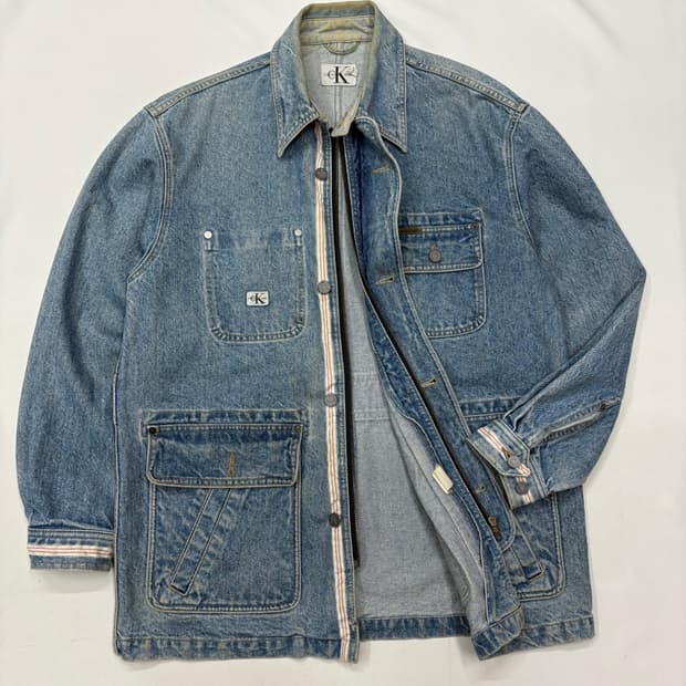 90s CK 캘빈클라인 데님 트러커 워크자켓