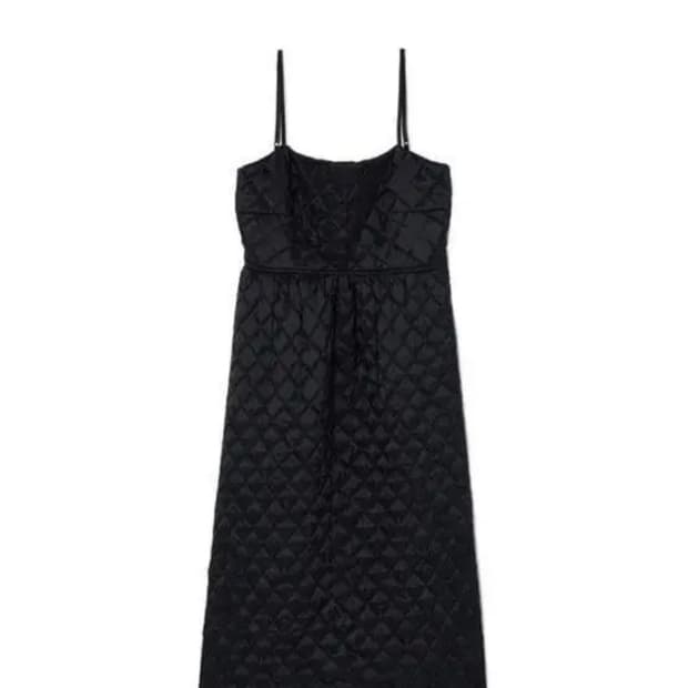 문선 아가일 퀼팅 베이비돌 원피스 블랙 s 