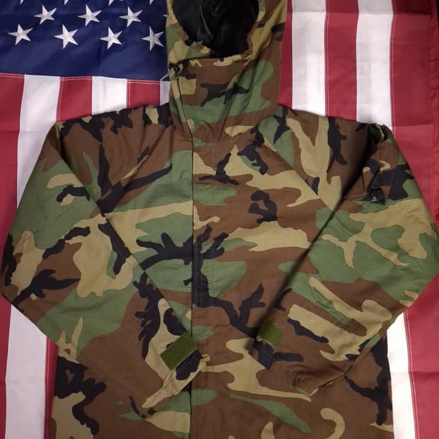 새제품 오리지날 미군 우드랜드 캐미칼 화생방복 자켓