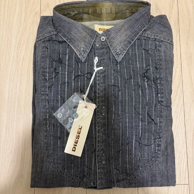 디젤 그런지코어 새상품 흑청셔츠 L 최종가